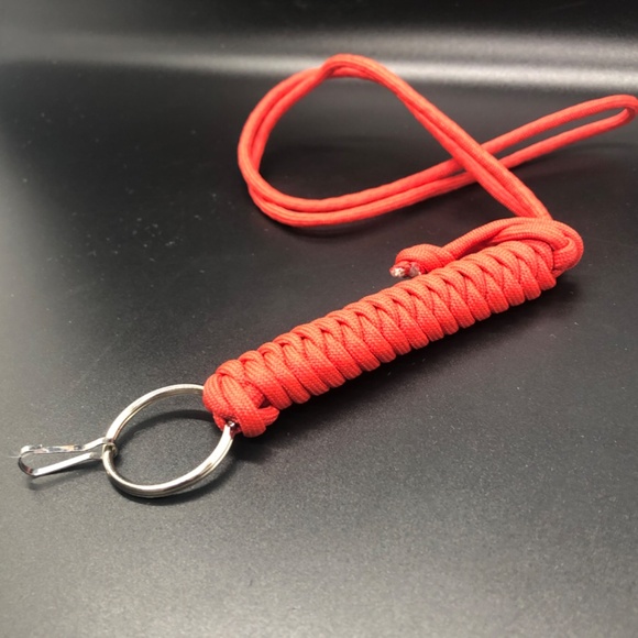 Id Lanyard Red Paracord Key Chain Necklace 18" - Picture 3 of 10